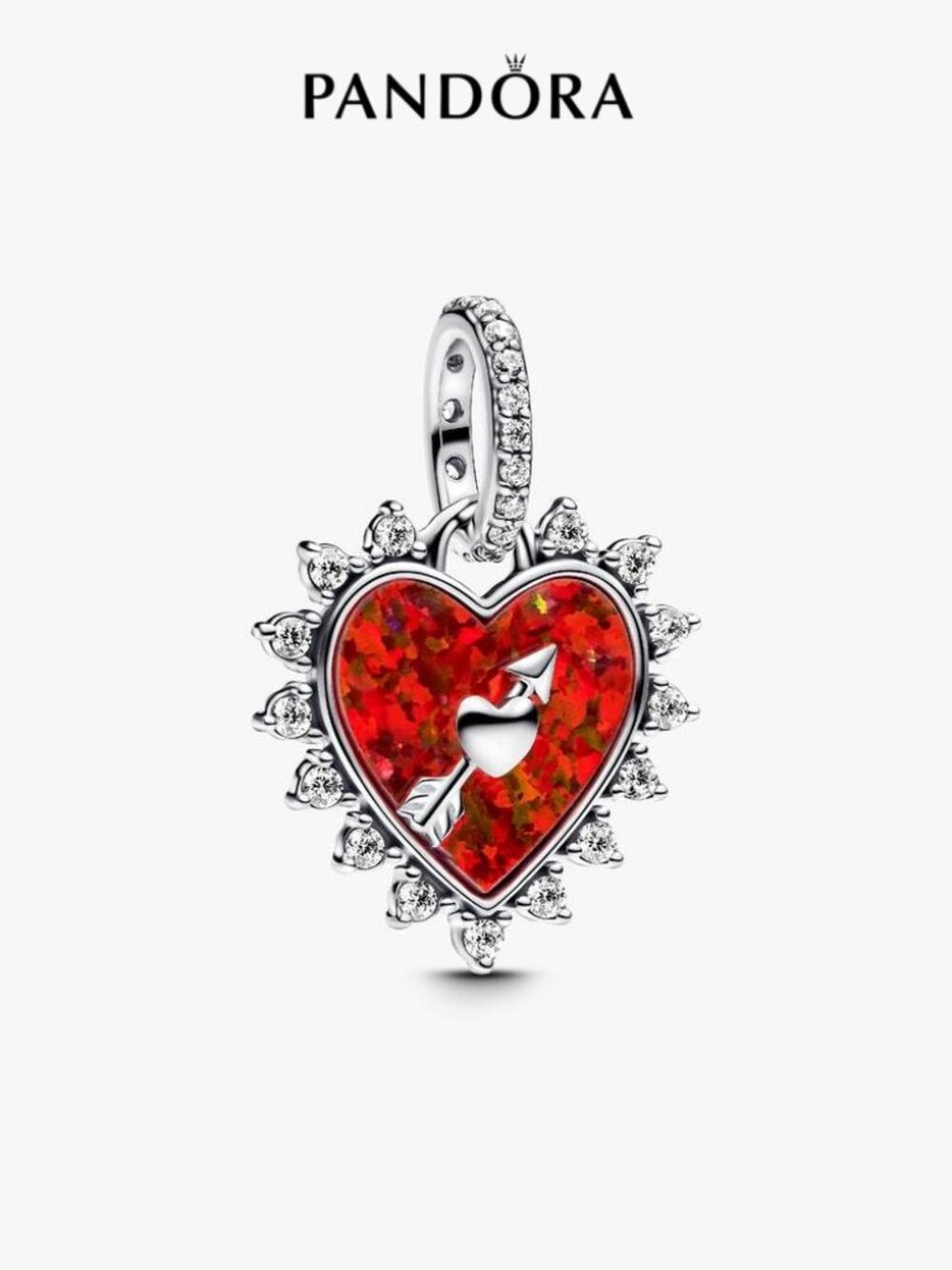 Pandora Spinnable Arrow Heart Dangle Charm